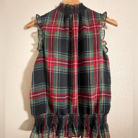 J Crew tartan plaid Sleeveless Mockneck Top size 6 T - Picture 8 of 11
